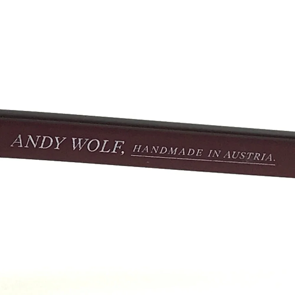 Andy Wolf Eyeglasses Frames 5055 col. i Burgundy Red Wood Grain Round 56-14-140